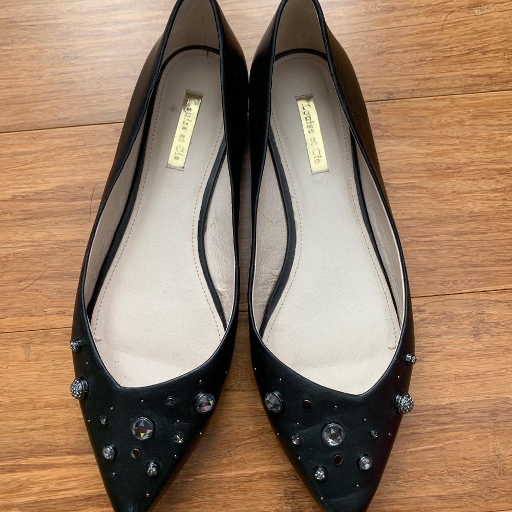 Louise et Cie Size 9.5 Black Embellished Flats